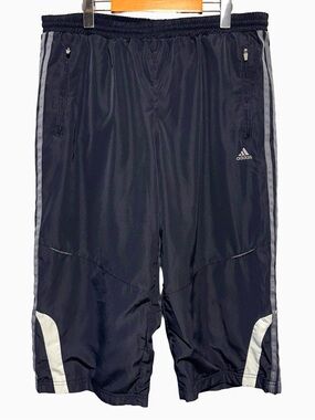 ADIDAS Clima365 Mesh Lined Windbreaker Track Shorts Navy Athletic XL